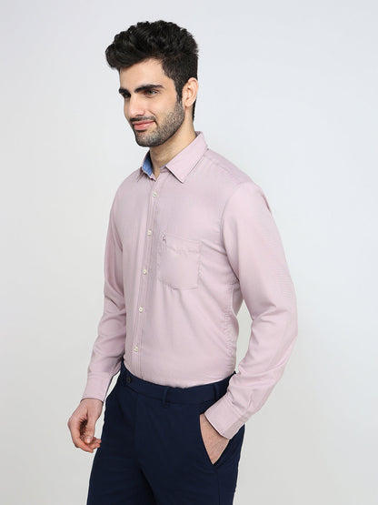 Parx Men Red Solid Slim Fit Viscose Blend Full Sleeve Casual Shirt