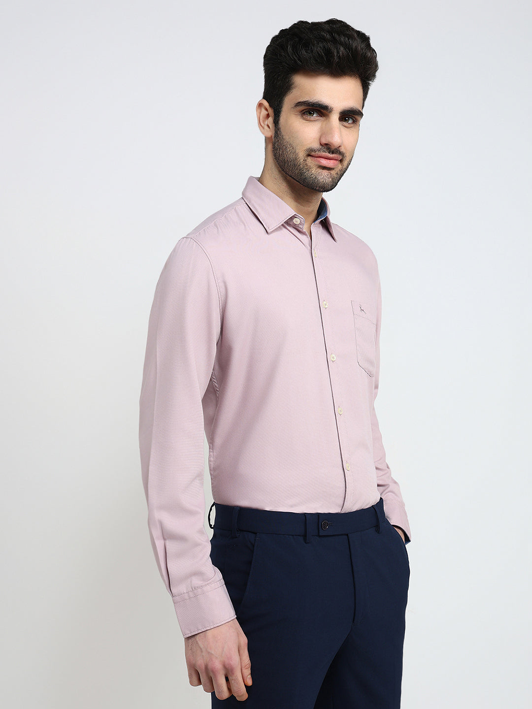 Parx Men Red Solid Slim Fit Viscose Blend Full Sleeve Casual Shirt