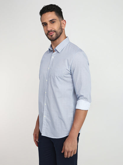 Parx Men White Printed Slim Fit Cotton Casual Shirt