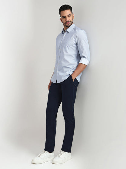 Parx Men White Printed Slim Fit Cotton Casual Shirt