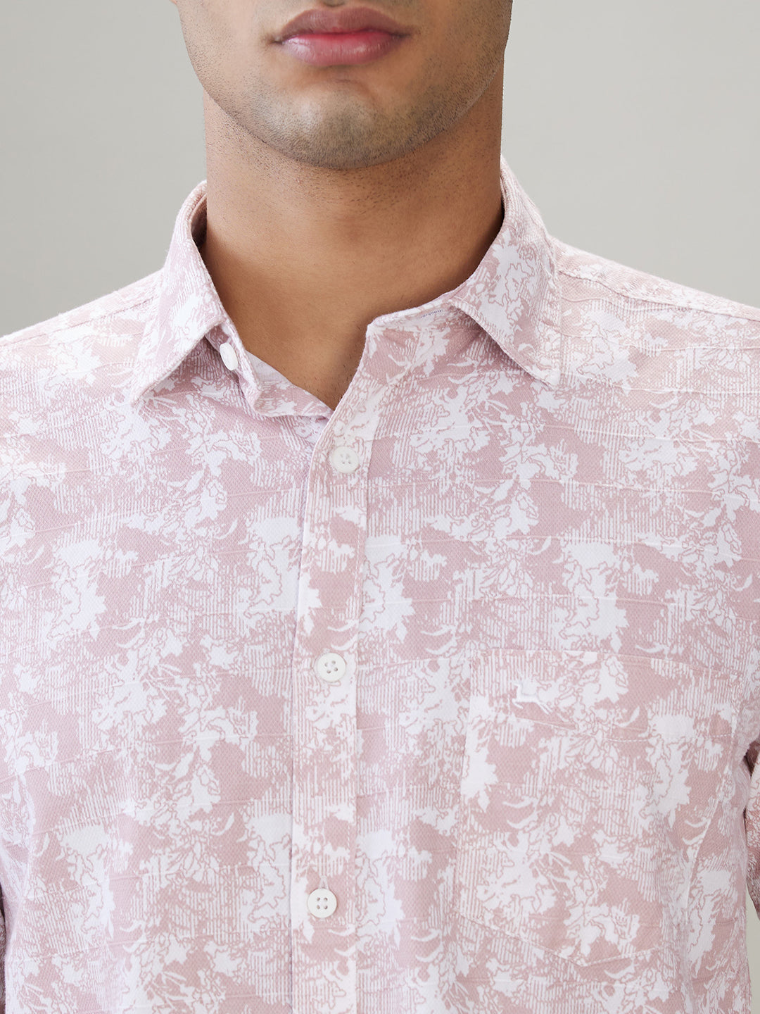 Parx Men Red Printed Slim Fit Cotton Full Sleeve Casual Shirt