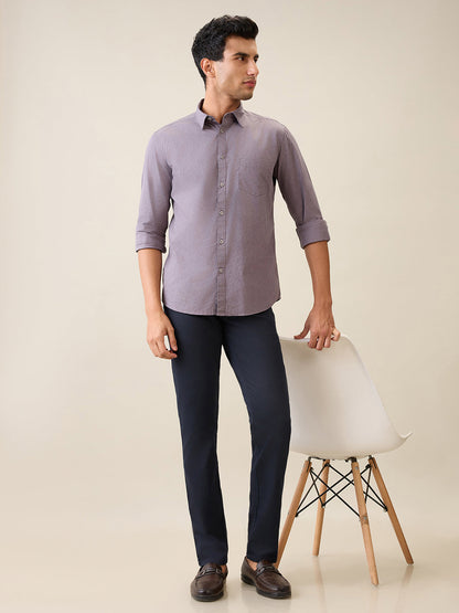 Parx Men Grey Printed Slim Fit Cotton Casual Shirt