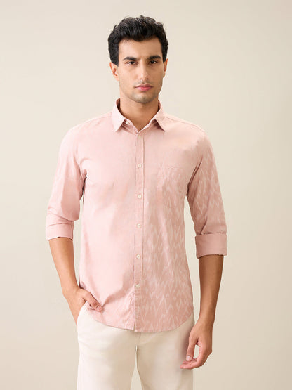 Parx Men Red Printed Slim Fit Cotton Casual Shirt