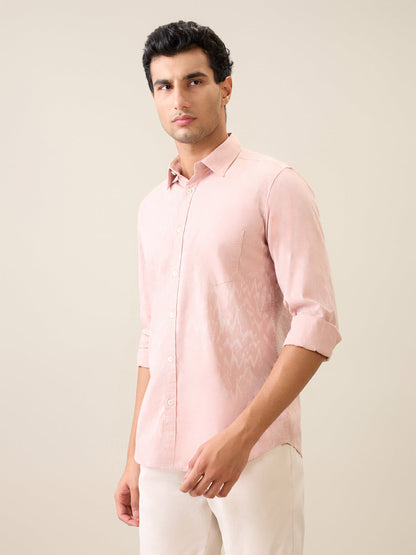 Parx Men Red Printed Slim Fit Cotton Casual Shirt