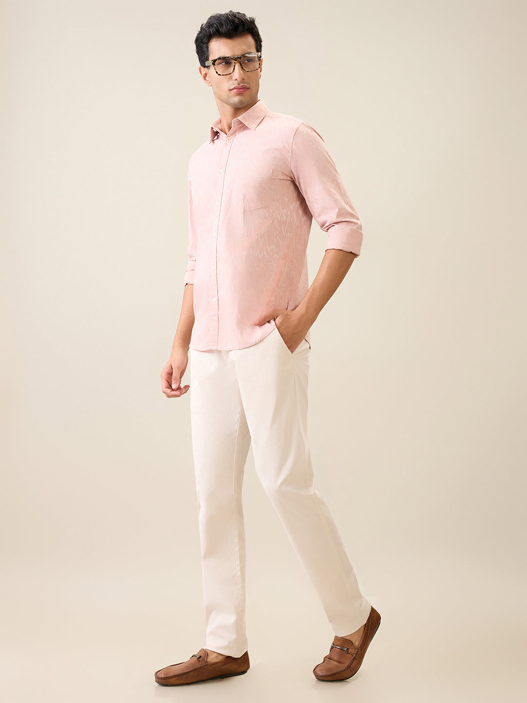 Parx Men Red Printed Slim Fit Cotton Casual Shirt