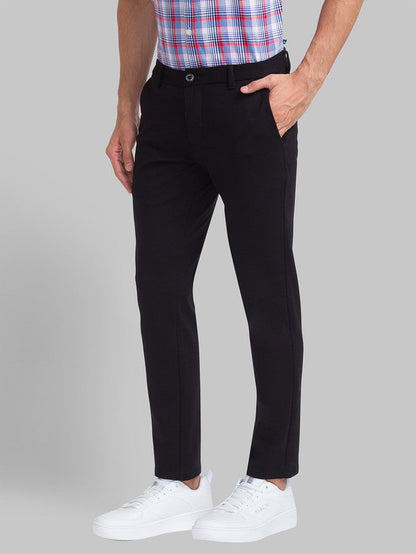 Parx Men Black Solid Super Slim Fit Trouser