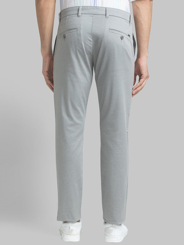 Parx Men Grey Printed Tapered Fit Trouser