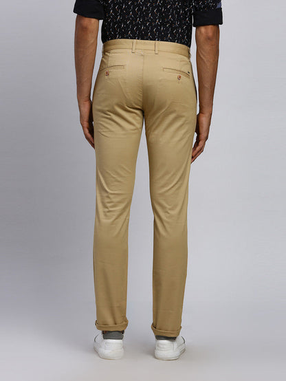 Parx Men Brown Solid Tapered Fit Trouser
