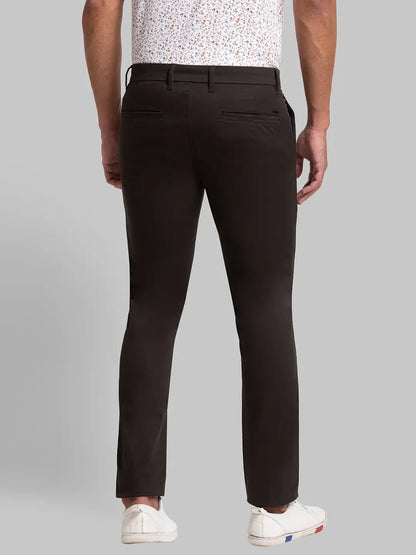 Men Green Super Slim Fit Solid Cotton Blend Trouser