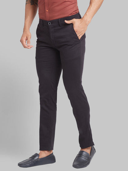 Parx Men Black Solid Super Slim Fit Trouser