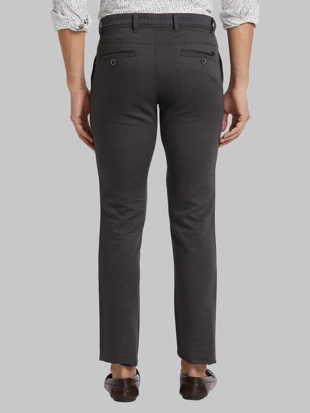 Parx Green Printed Super Slim Fit Cotton Blend Trouser