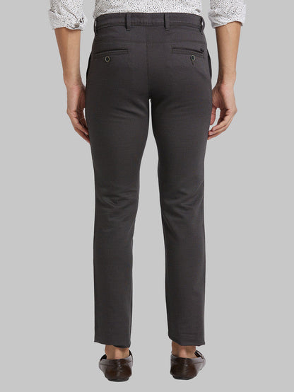 Parx Green Printed Super Slim Fit Cotton Blend Trouser