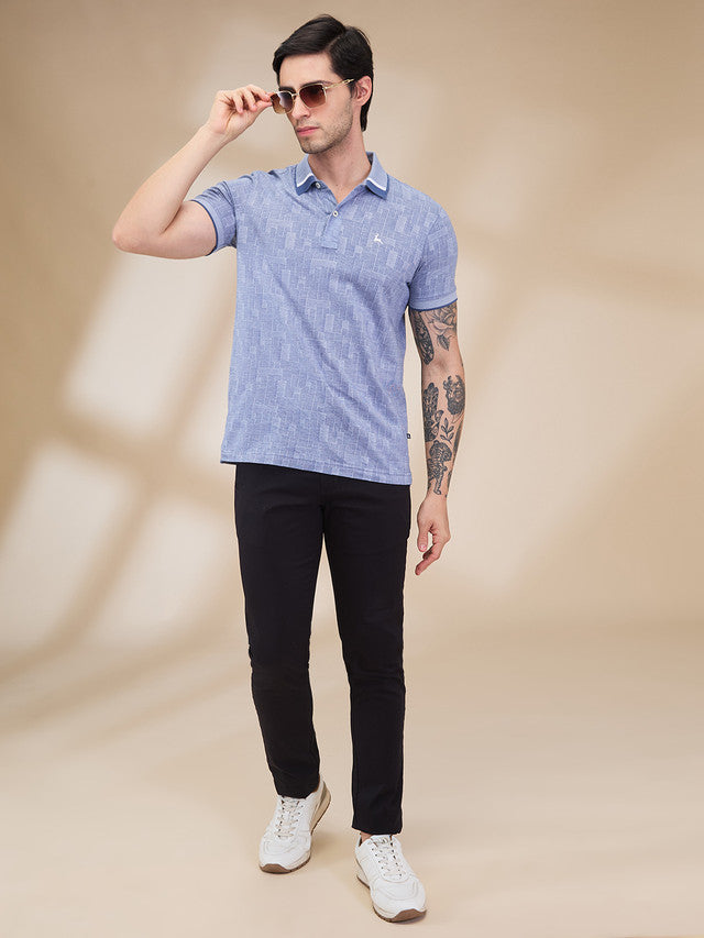 Parx Men Black Solid Super Slim Fit Cotton Blend Trouser