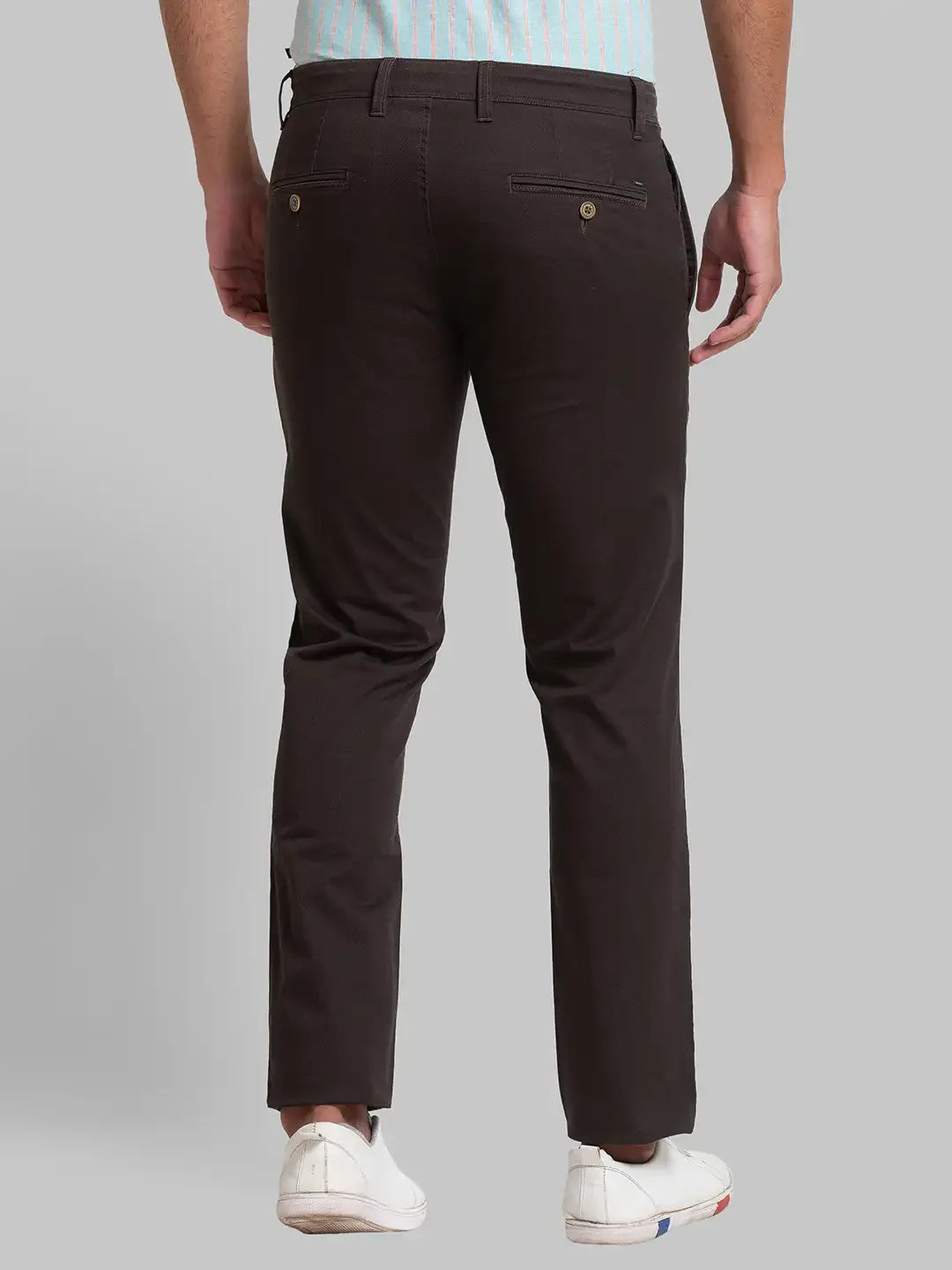 Men Green Lrt Fit Print Cotton Blend Trouser