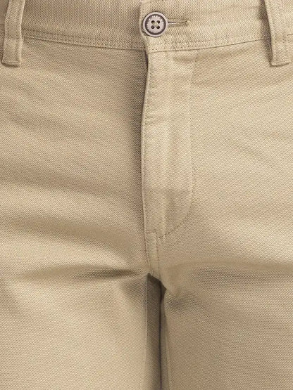 Men Green Lrt Fit Solid Cotton Blend Trouser