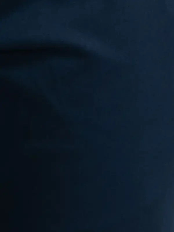 Men Blue Lrt Fit Solid Cotton Blend Trouser