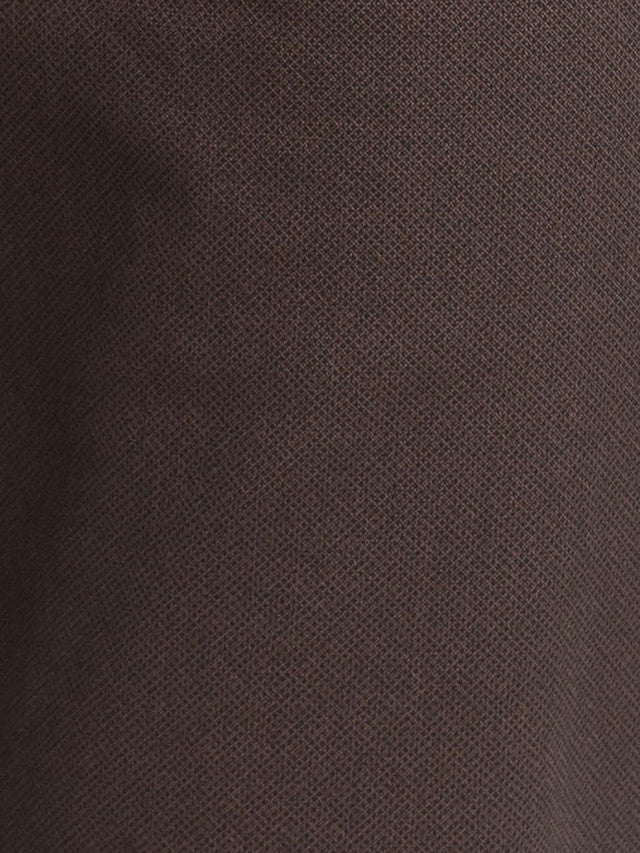 Parx Brown Printed Low Rise Tapered Fit Cotton Blend Trouser