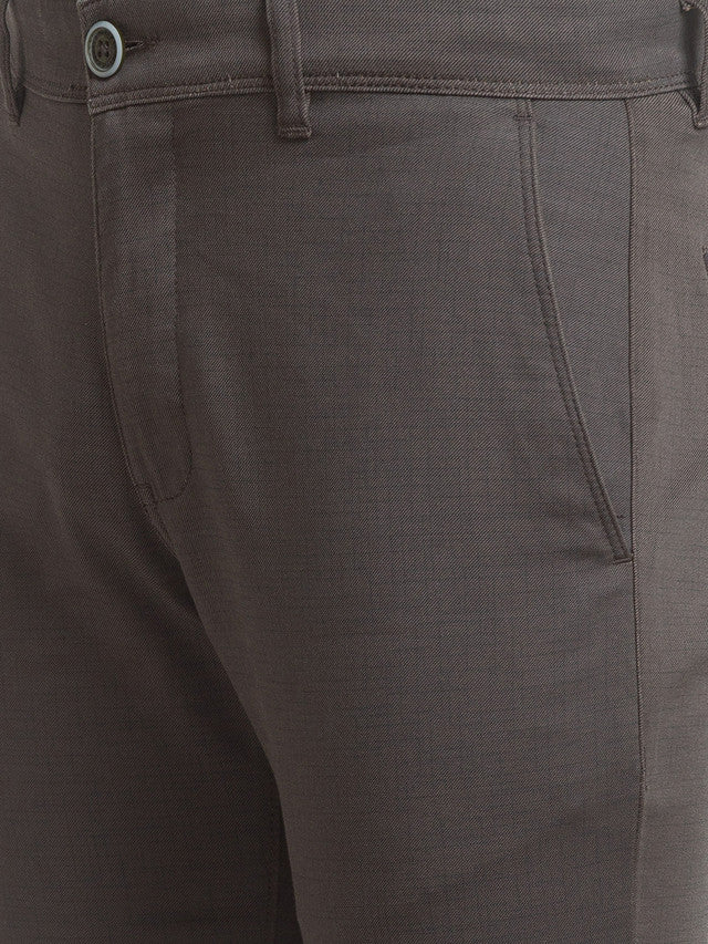 Parx Green Printed Low Rise Tapered Fit Cotton Blend Trouser