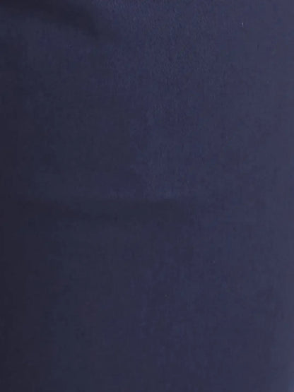 Parx Men Blue Low Rise Tapered Fit Solid Cotton Blend Trouser