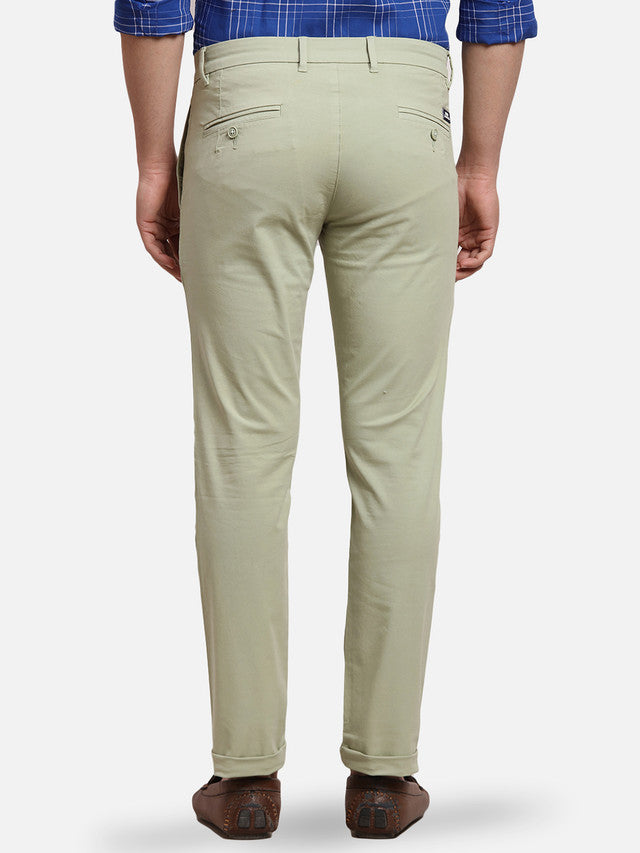 Parx Men Green Solid Tapered Fit Trouser