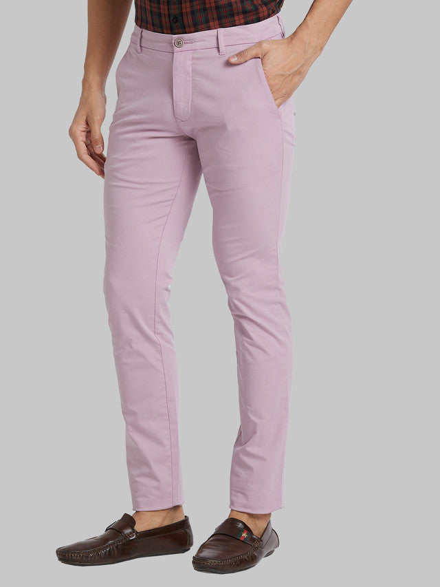 Parx Men Red Solid Tapered Fit Trouser