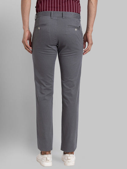 Parx Men Grey Printed Tapered Fit Trouser