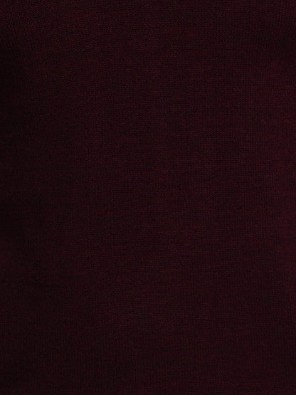Parx Men Maroon Solid Acrylic Sweater