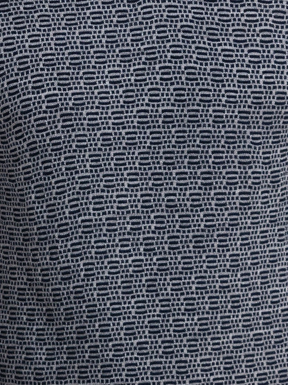 Parx Men Blue Jacquard Acrylic Sweater