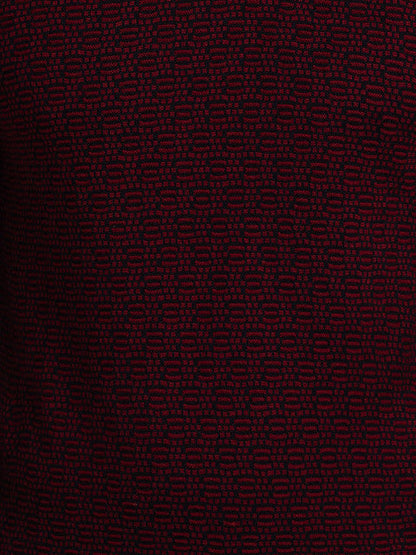 Parx Men Maroon Jacquard Acrylic Sweater