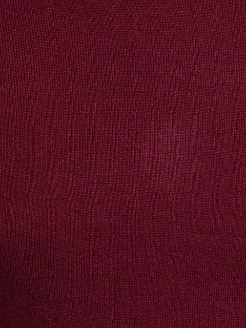 Parx Men Maroon Solid Acrylic Blend Sweater