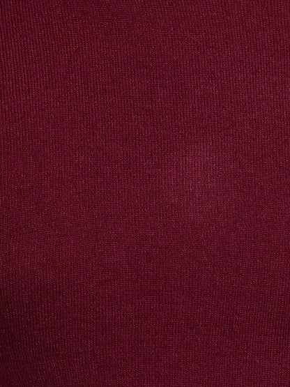 Parx Men Maroon Solid Acrylic Blend Sweater