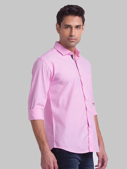 Men Red Slim Fit Stripe Cotton Blend Shirts