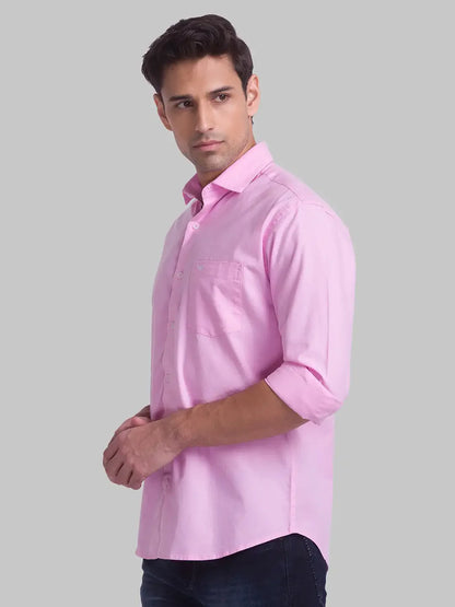 Men Red Slim Fit Stripe Cotton Blend Shirts