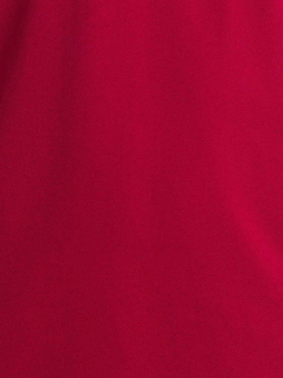 Men Red Contemporary Fit Solid Cotton Round Neck Collar Polo T-Shirt