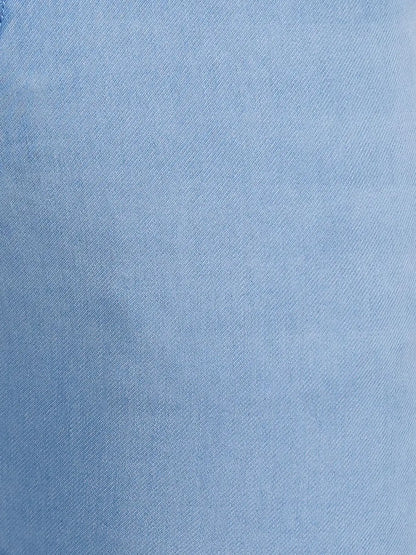 Men Blue Slim Fit Solid Cotton Blend Jeans