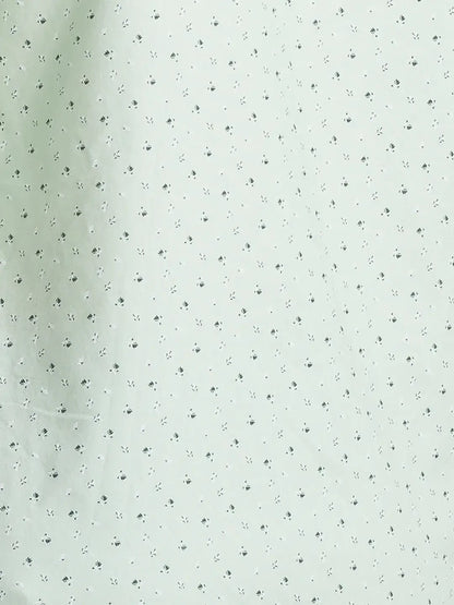 Men Green Slim Fit Print Cotton Full Sleeve Shirts